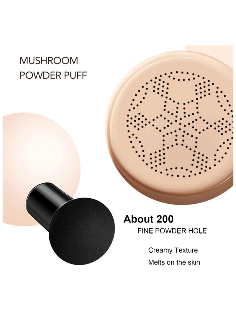 SYOSI كريم أساس سي سي بوشن رأس الفطر، كريم سي سي مرطب بتغطية كاملة للبقع، قاعدة مكياج متساوية لون البشرة، كريم سي سي بوشن مقاوم للماء يدوم طويلاً (طبيعي) - Image 5