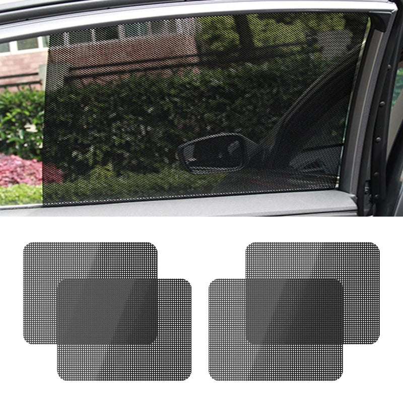 GLSOWEE 4PCS Car Side Window Sunshade Block UV Rays Car Privacy Protector Reuseable Static Cling Film Stickers Washable Car Window Shade for Baby Window Tint for Most Vehicles - Image 2