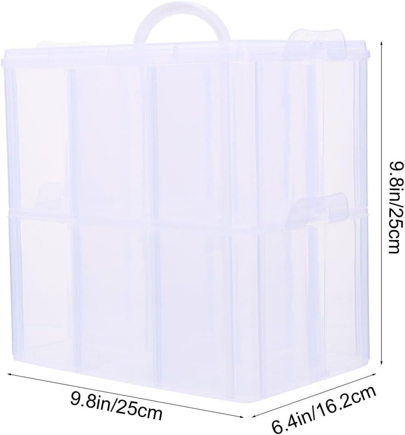 TIDTALEO Nail Polish Storage Case Double-layer with Lid Multi-compartment Plastic Nail Polish and Lipstick Organizer Box for Home Beauty Supplies - Image 2