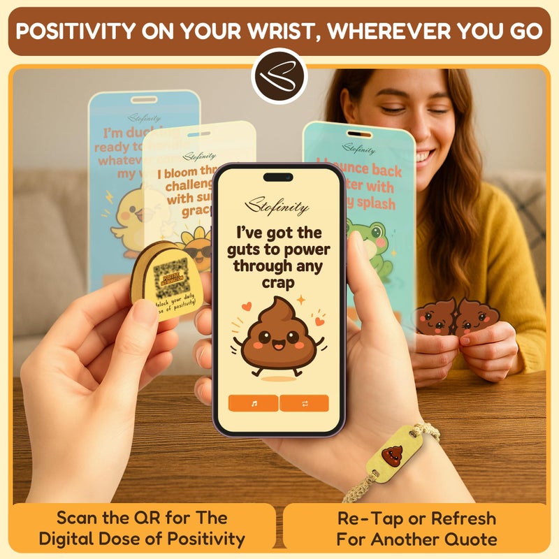 Stofinity Positive Poo Affirmation Jar - 60 Funny Affirmation Cards For Women Men, Emotional Support Poop Gifts, Cute Birthday Gifts For Teens Girl Trendy Stuff, Unique Inspirational Gift For Him Her - Image 4