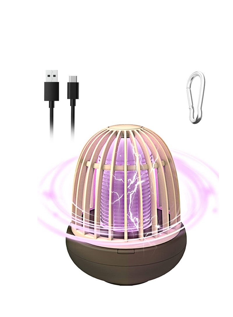 SYOSI Bug Zapper Rechargeable Mosquito Killer, Indoor and Outdoor Electric Fly Trap with Light Hanging Loop USB Killing Lamp Portable LED, Cordless Powered Waterproof Bug Fly Trapper  - Image 3