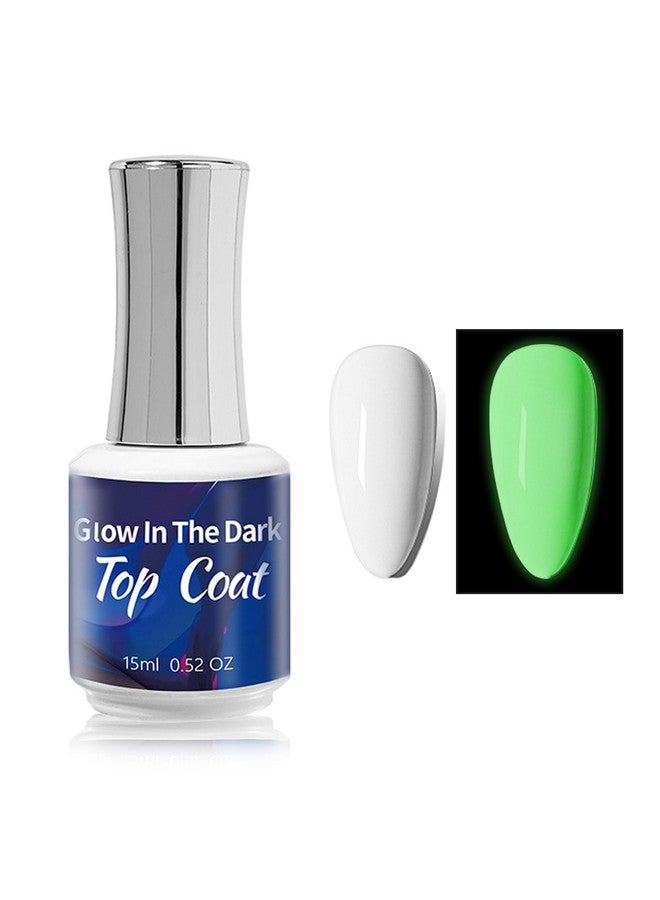 QIUFSSE Glow In The Dark Gel Polish Top Coat Clear Nail Polish Top Coat,Long-Lasting Luminous Nail Top Coat For Nail Art,Uv Led Nail Gel Polish,With Any Color Of Nail Gel Top Coat-0.52 Fl Oz - Image 1