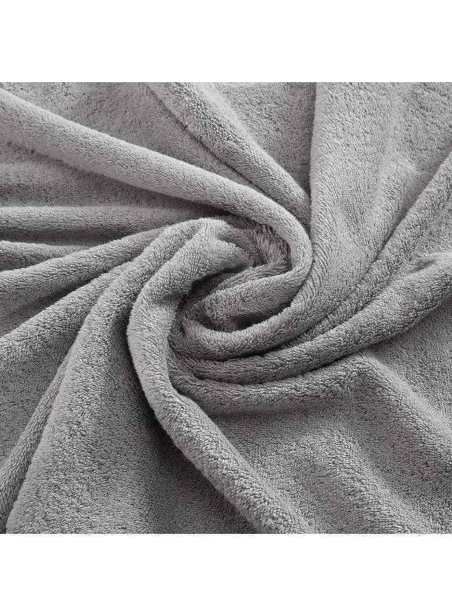 Qute Home Qute Home 4Piece Washcloths Towels Set 100 Turkish Cotton Premium Quality Towels for Bathroom Quick Dry Soft and Absorbent Turkish Towel Set Includes 4 Wash Cloths Grey  - Image 2