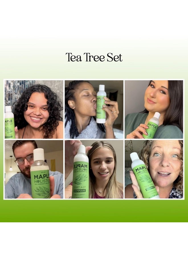 Tea Tree Shampoo and Conditioner Set - Sulfate Free Clarifying Shampoo and Conditioner for Oily Hair & Scalp Care with Australian Tea Tree Oil - Complete Dry Scalp Treatment for Build Up (8 Fl Oz)