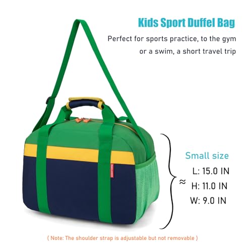 HawLander Small Duffle Bag for Kids Boys or Girls, Gym Bag for Sports (Dark Blue Green) - Image 4