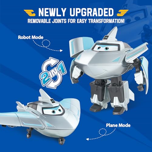 Super Wings Transformable Toys, 5 in Traver Airplane Transforming Figures Toys, 2 in 1 Mode Rescue Bots Action Figure Toys for 3-5 Year Old Boys Girls, Fun Plane Toys for Toddlers Kids Age 3 4 5 6 7 - Image 2
