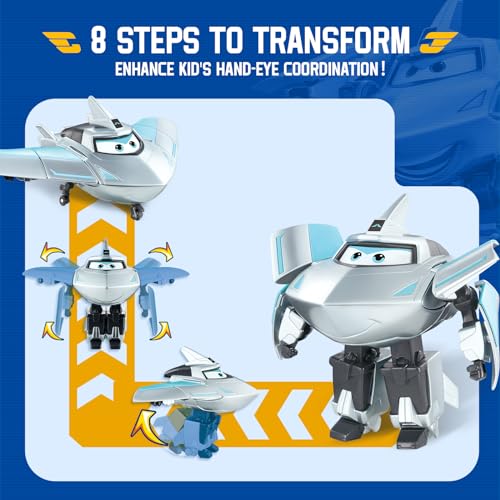 Super Wings Transformable Toys, 5 in Traver Airplane Transforming Figures Toys, 2 in 1 Mode Rescue Bots Action Figure Toys for 3-5 Year Old Boys Girls, Fun Plane Toys for Toddlers Kids Age 3 4 5 6 7 - Image 3