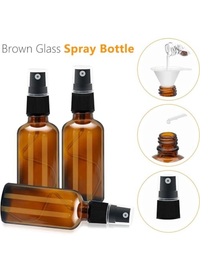 فاصولا زجاجات بخاخ صغيرة للسفر مضادة للتسرب للسوائل 2 زجاجة، زجاجة بخاخ ماء فارغة قابلة لإعادة الملء مع قمع للعطور، سعة 60 مل - Image 3