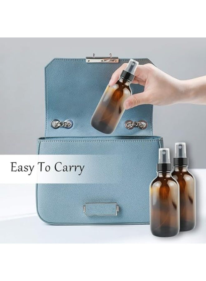 فاصولا زجاجات بخاخ صغيرة للسفر مضادة للتسرب للسوائل 2 زجاجة، زجاجة بخاخ ماء فارغة قابلة لإعادة الملء مع قمع للعطور، سعة 60 مل - Image 5