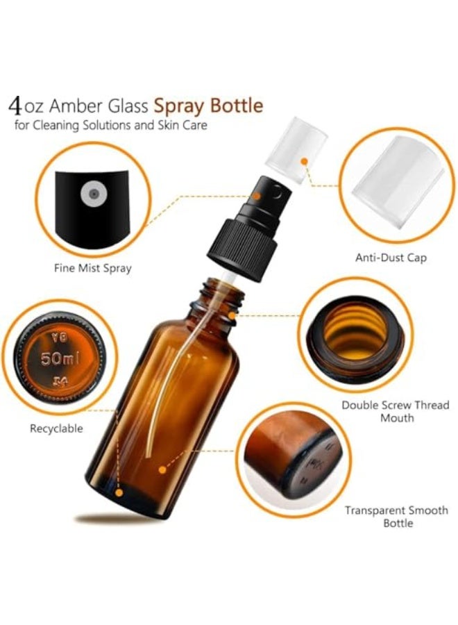 فاصولا زجاجات بخاخ صغيرة للسفر مضادة للتسرب للسوائل 2 زجاجة، زجاجة بخاخ ماء فارغة قابلة لإعادة الملء مع قمع للعطور، سعة 60 مل - Image 2