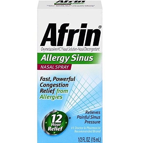 Afrin Nasal Spray 12 Hour Relief, Allergy Sinus, 0.5 fl oz (Pack of 6) - Image 1