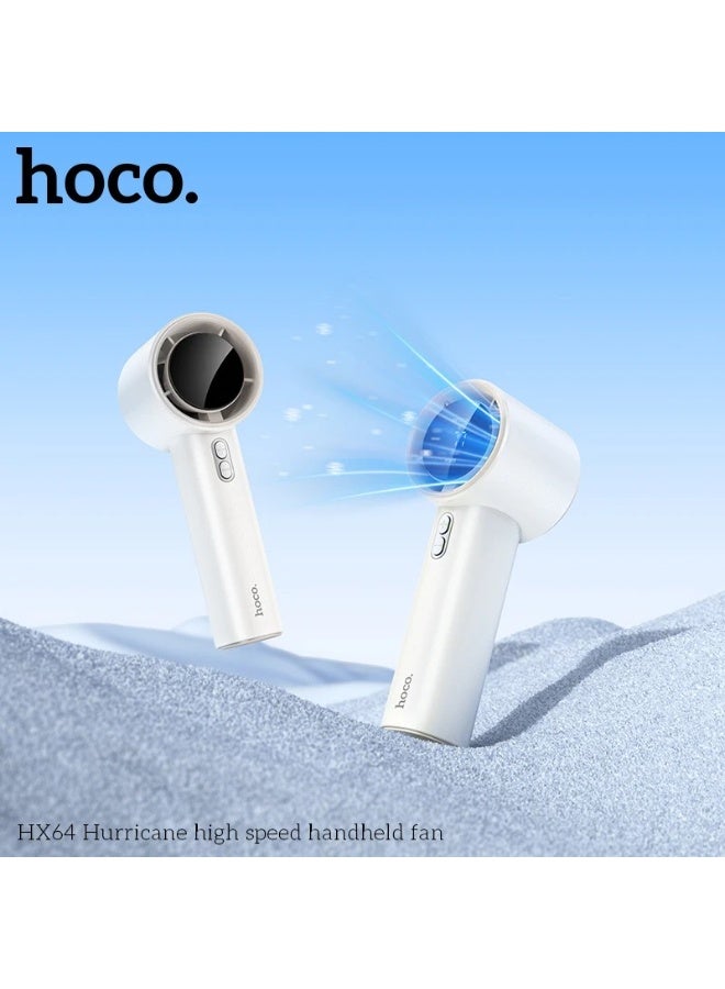 هوكو مروحة Hoco HX64 المحمولة عالية السرعة لغرفة النوم في الصيف، قابلة للتعديل وقابلة لإعادة الشحن، مروحة كبيرة تعمل بالرياح، شاشة رقمية - Image 2
