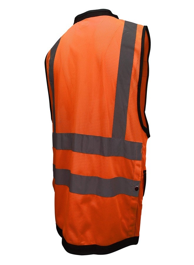 Radians Unisex Adult Industrial Safety Vest, Safety Orange, Large US - Image 2