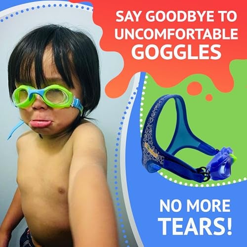 Frogglez Anti-Fog Swimming Goggles for Kids under 10 (Ages 3-10) Recommended by Swim Instructors; Premium Pain-Free Strap - Image 2