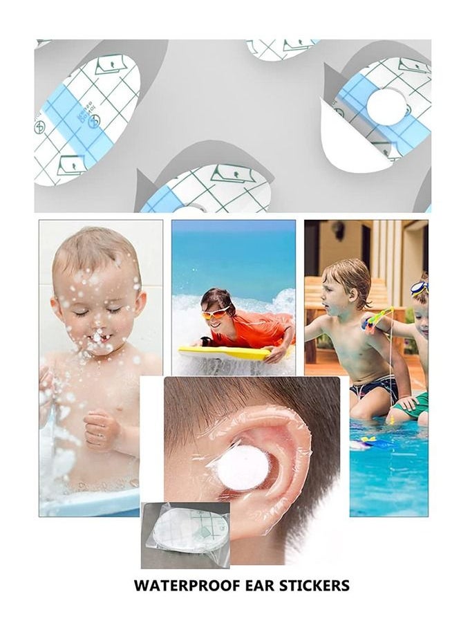 Bebiland 60-Piece Baby Waterproof Ear Stickers with Absorbent Cotton, Newborn Ear Protector for Bathing Swimming Showering Surfing Snorkeling and Other Water Sports  - Image 3