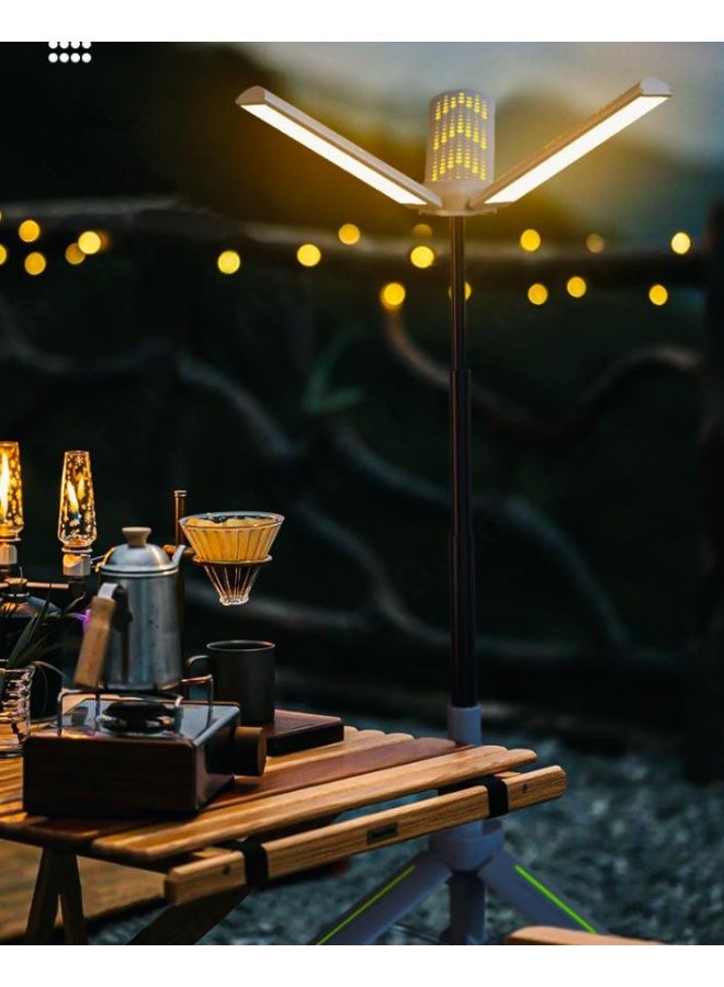 مصباح عمل قابل لإعادة الشحن، مصابيح تخييم خارجية، مصابيح عمل لاسلكية LED على حامل مع حامل ثلاثي قابل للفصل، خطافات وحقيبة حمل، 500/1000/2000 لومن 2700/8000 كلفن قابلة للتعتيم (KXK8026) - Image 2