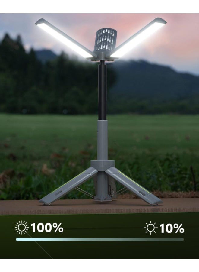 مصباح عمل قابل لإعادة الشحن، مصابيح تخييم خارجية، مصابيح عمل لاسلكية LED على حامل مع حامل ثلاثي قابل للفصل، خطافات وحقيبة حمل، 500/1000/2000 لومن 2700/8000 كلفن قابلة للتعتيم (KXK8026) - Image 4