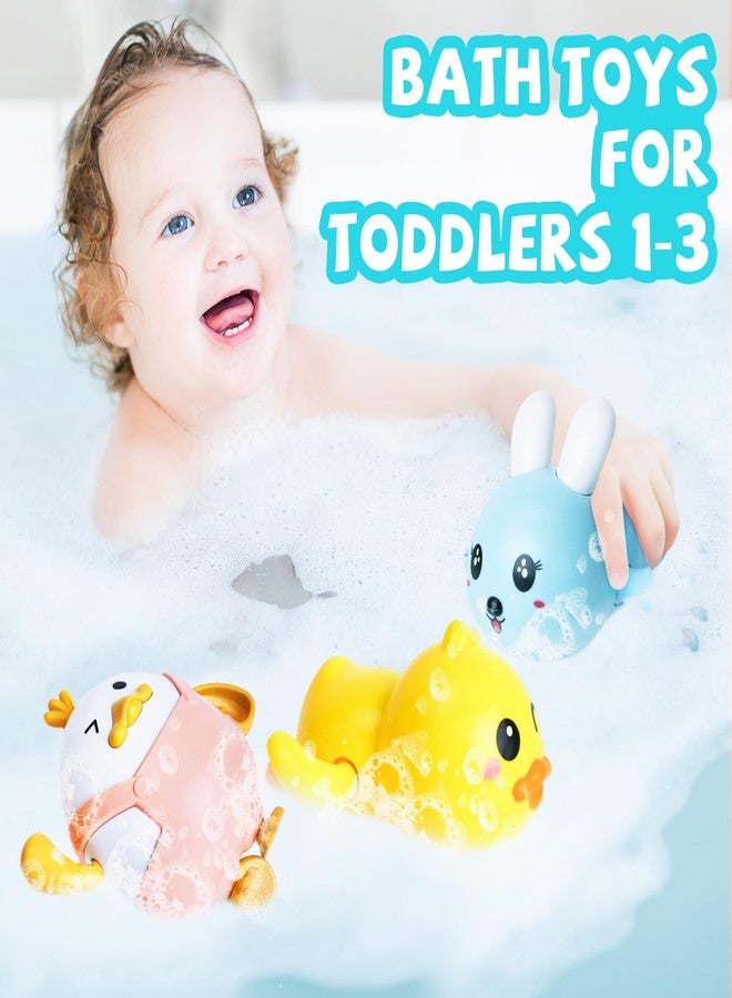 MOREDOTS Easter Basket Stuffers - Easter Gifts for Kids - Set of 3 Wind Up Bath Toys - Easter Egg Fillers - Floating Pool Toys - Baby Bathtub Water Toys for Toddlers Newborn Infant Girls Boys 1 2 3 Year Old - Image 2