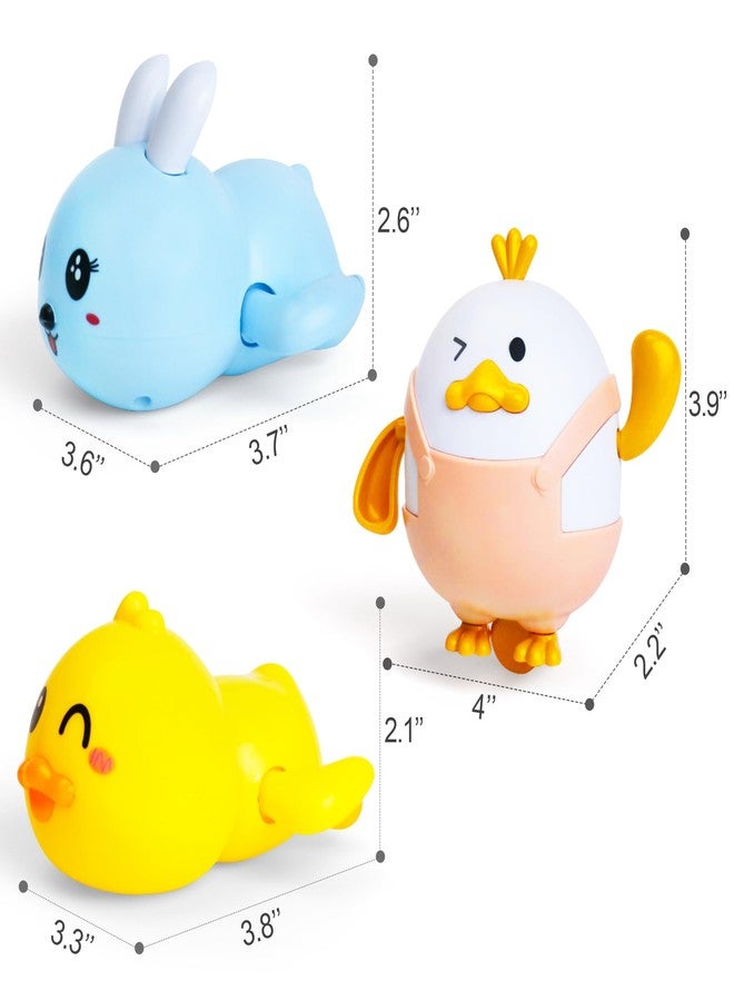 MOREDOTS Easter Basket Stuffers - Easter Gifts for Kids - Set of 3 Wind Up Bath Toys - Easter Egg Fillers - Floating Pool Toys - Baby Bathtub Water Toys for Toddlers Newborn Infant Girls Boys 1 2 3 Year Old - Image 3