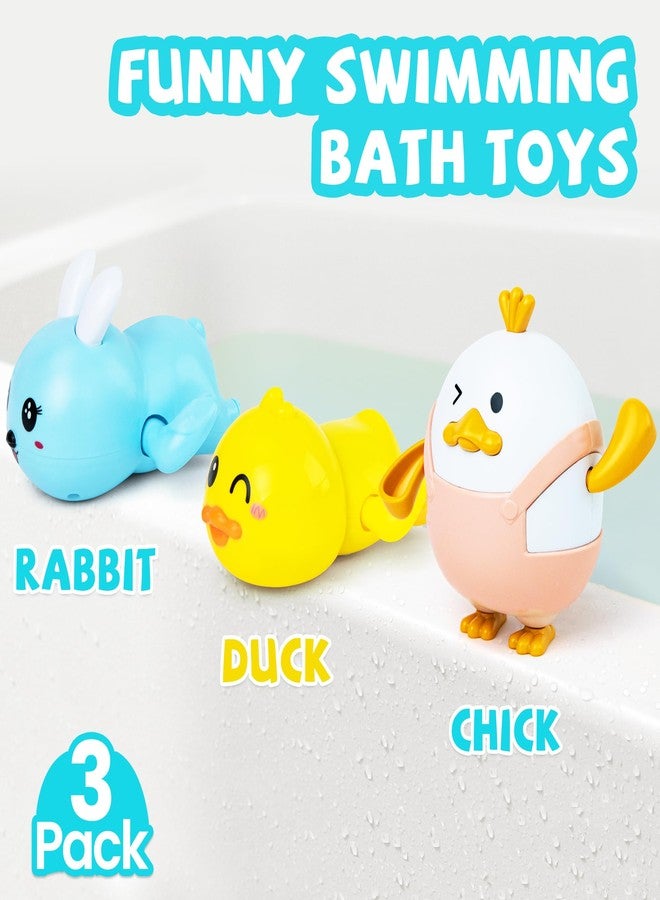 MOREDOTS Easter Basket Stuffers - Easter Gifts for Kids - Set of 3 Wind Up Bath Toys - Easter Egg Fillers - Floating Pool Toys - Baby Bathtub Water Toys for Toddlers Newborn Infant Girls Boys 1 2 3 Year Old - Image 4