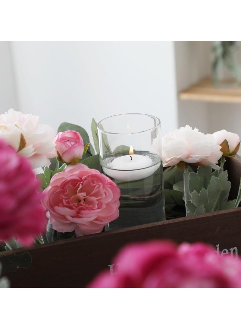 Home zone Set of 4 Pcs Glass Cylinder Vases for Centrepieces with 6 Pcs White Floating Candles for Table Shelf Wedding Party Home Décor (S+M+L+XL) - Image 4