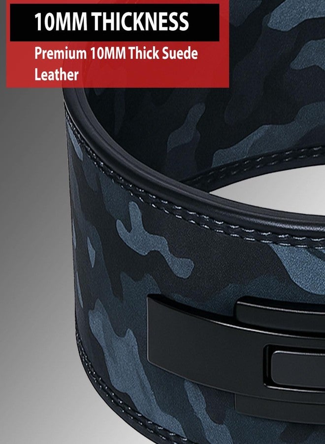 IBRO Powerlifting Lever Gym Belt - Power 10MM Extreme Heavy Duty Genuine Leather Belts - Squats Deadlifts Bodybuilding Weight Lifting IPF Power Lifting Strongman for Men 10mm Black Camo M - Image 4