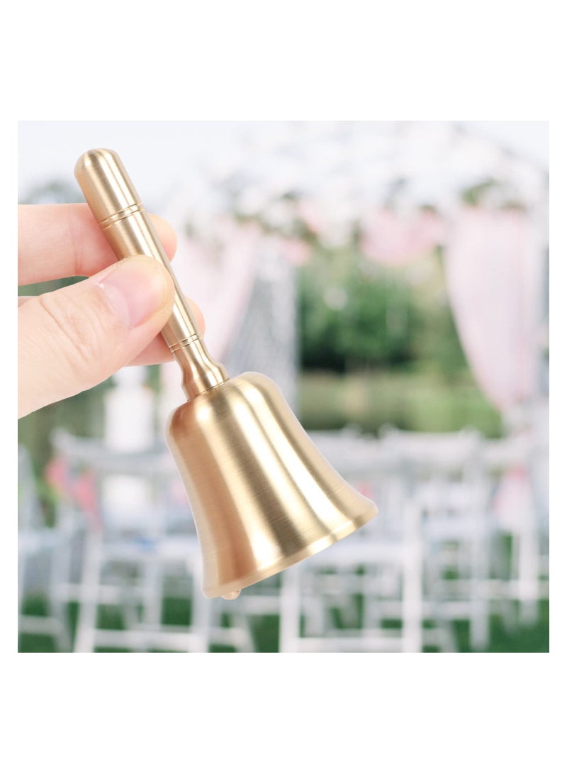 Excefore Traditional Style Hand Bell, Kids and Adults Game Call Bell, Extra Loud Solid Brass Handbells use for School, Church, Hotel and Wedding Service  - Image 4