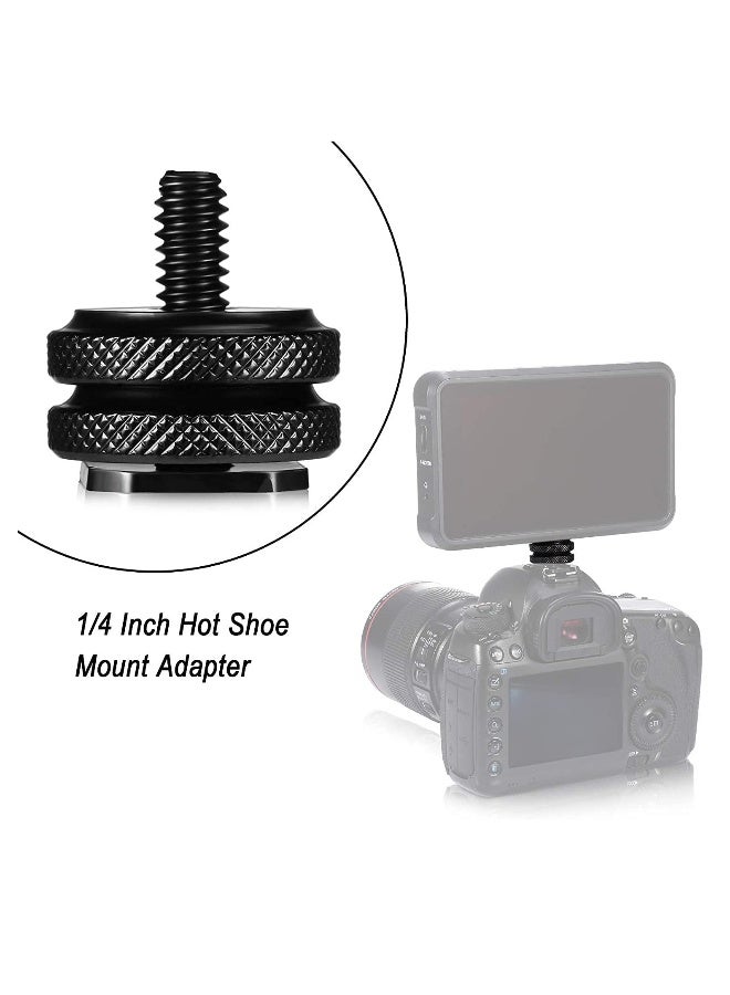 8 Pieces 14 Inch Hot Shoe Mount Adapter Camera Mount Tripod Screw and Cold Shoe Flash Stand Adapter for DSLR Camera Rig  - Image 2
