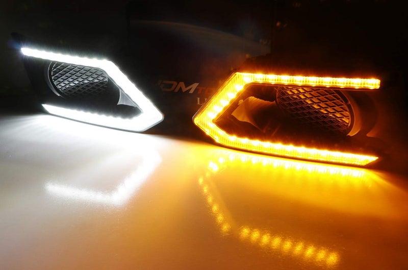 iJDMTOY OEM-Fit Switchback LED Daytime Running Light Kit Compatible With 2019-2022 Nissan Altima, White/Amber LED DRL & Turn Signal - Image 2