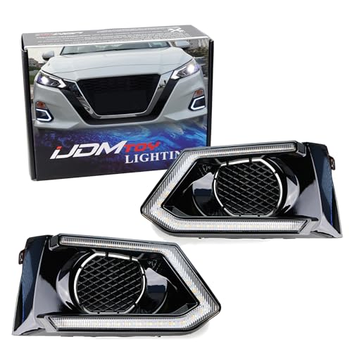 iJDMTOY OEM-Fit Switchback LED Daytime Running Light Kit Compatible With 2019-2022 Nissan Altima, White/Amber LED DRL & Turn Signal - Image 1