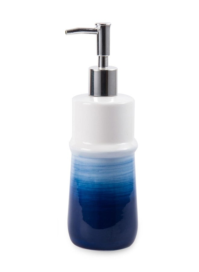 RZCNC Navy Blue Ceramic Soap Dispenser for Kitchen, Refillable Hand Dispenser with Rust Proof Stainless Steel Pump, 12Oz Lotion Dispenser Bathroom for Dish Soap, Hand soap. - Image 1