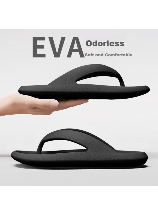 Scarecrow Strawman Men's Simple Cloud Feeling Couple Home Anti-slip Beach Sports Outdoor Women's Slippers Black 38-39 - Image 1