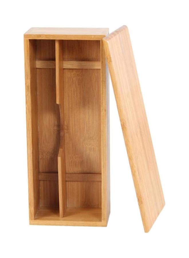 klarako 1pc Wooden Cutlery Box with lid Spoon Chopsticks Jewelry Box Gift Box Cutlery Utensil Holder for Kitchen Countertop Dining Table 27 x 11 x 6.6cm  - Image 2