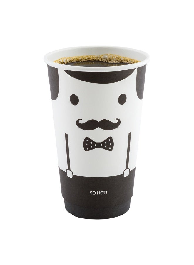 Restaurantware Restaurantware 16 Ounce Paper Cups, Pack of 500 Monsieur Design Disposable Cups – Leakproof, Durable, Black and White Paper Insulated Hot Cups, with Matching Lids Available for Purchase Separately  - Image 2