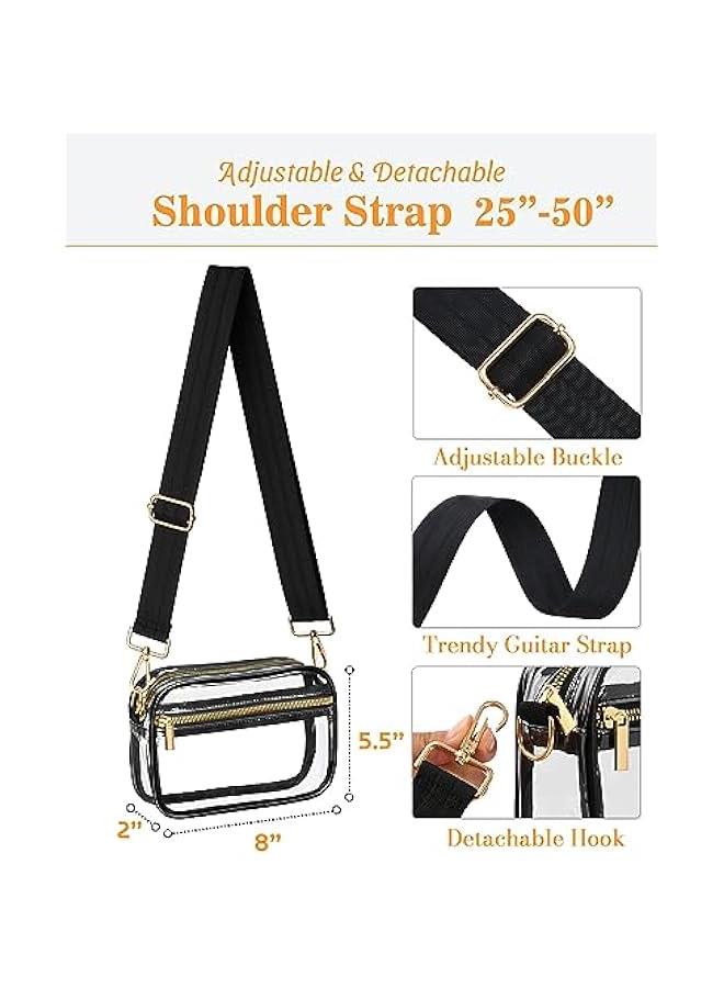 Arabest Clear Crossbody Bag Stadium Approved, Clear Purse for Women, Transparent Shoulder Messenger Handbag for Concert Sport  - Image 3