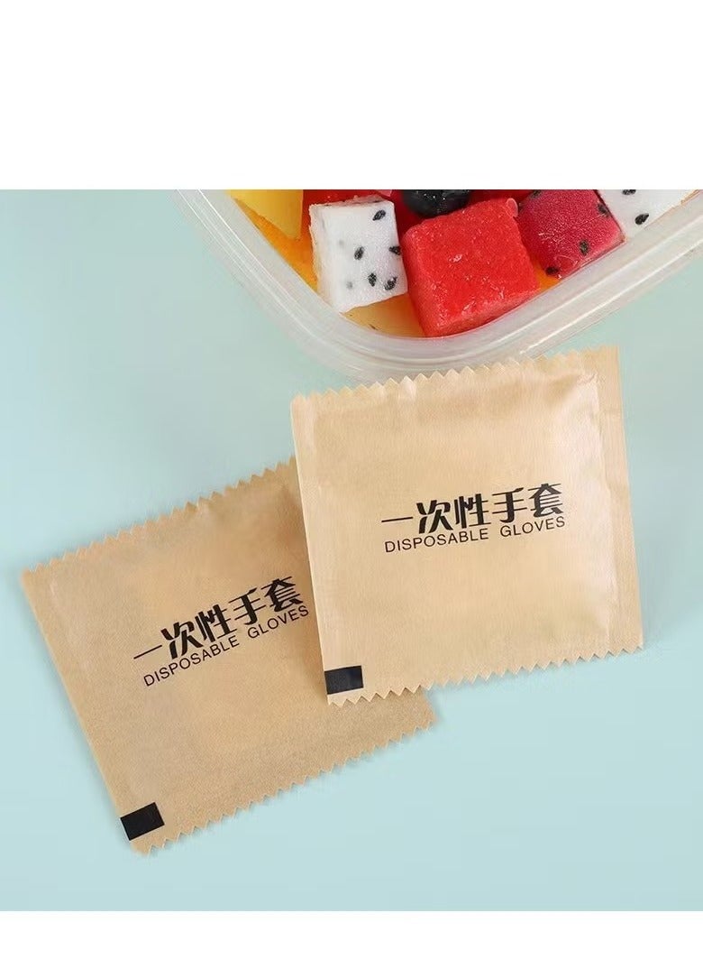 GMORO 50 Pieces Disposable Food Preparation Gloves of Plastic Food Safe Disposable Gloves,Each Individually Wrapped in Kraft Paper - Image 2