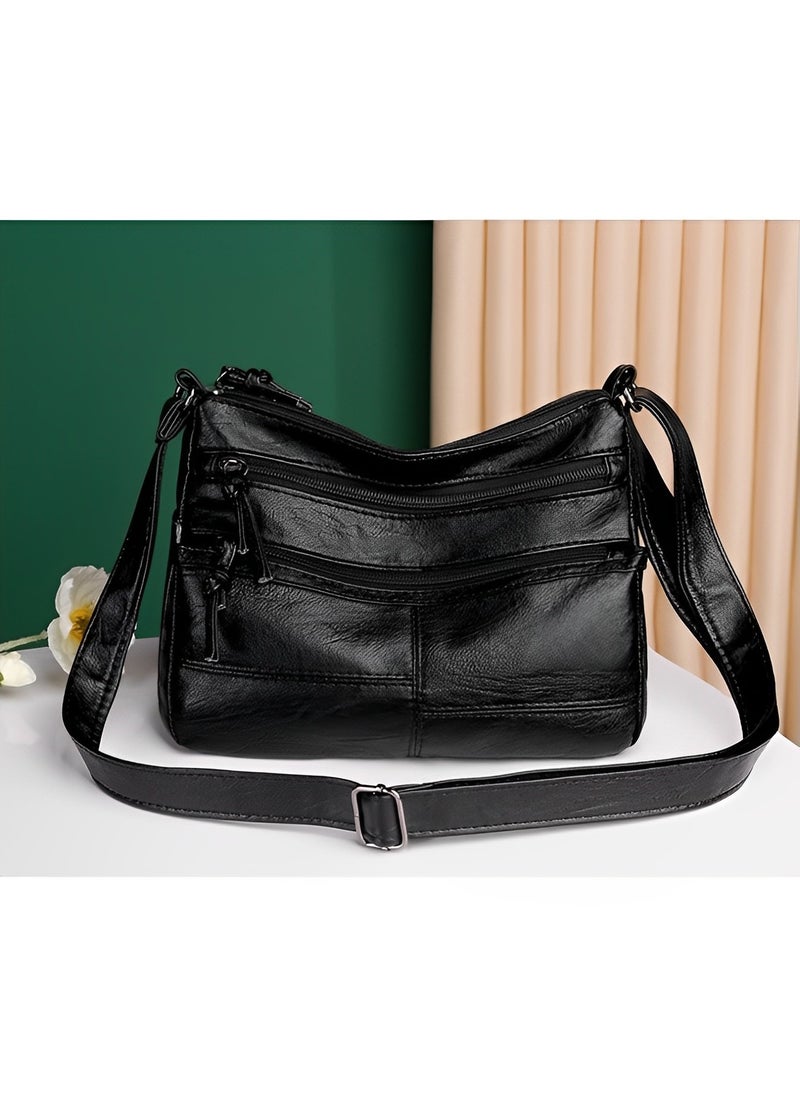 REOCLE Women's Shoulder Bag Soft PU Leather Crossbody Bag with Multi Pocket Lightweight Travel Top-Handle Handbag Purse  - Image 2