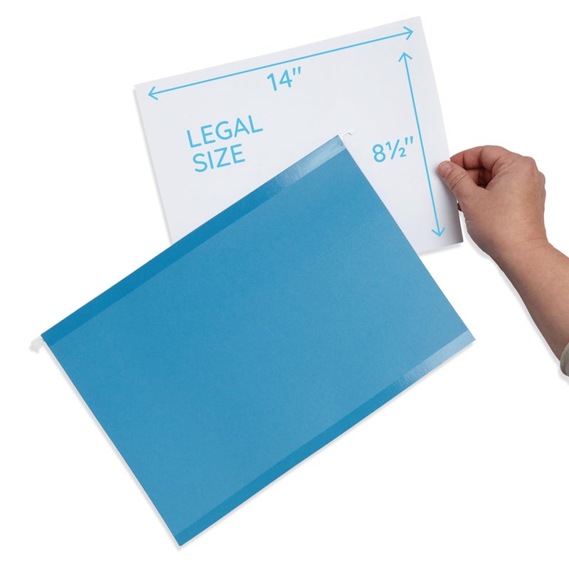 Blue Summit Supplies 25 Blue Summit Supplies Legal Size Hanging File Folders, Expandable, 2” Expansion for Extra Capacity, Assorted Colors, 25 Pack - Image 2