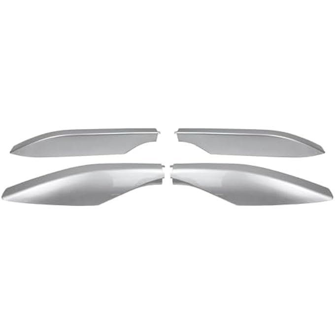 rayihni Pack of 4 Sliver Top Side Roof Luggage Cargo Rack Rail End Cover Cap Shell Trim - Image 1