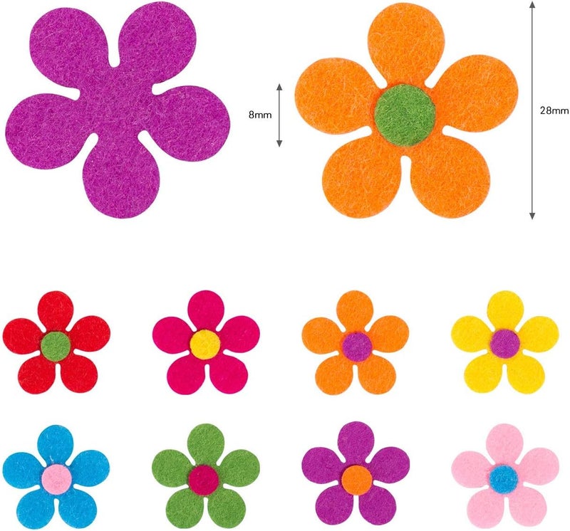 Naler 120pcs Felt Flowers Fabric Flower Embellishments for DIY Crafts Sewing Handcraft Decoration, 1.1 Inch, Assorted Colors - Image 3