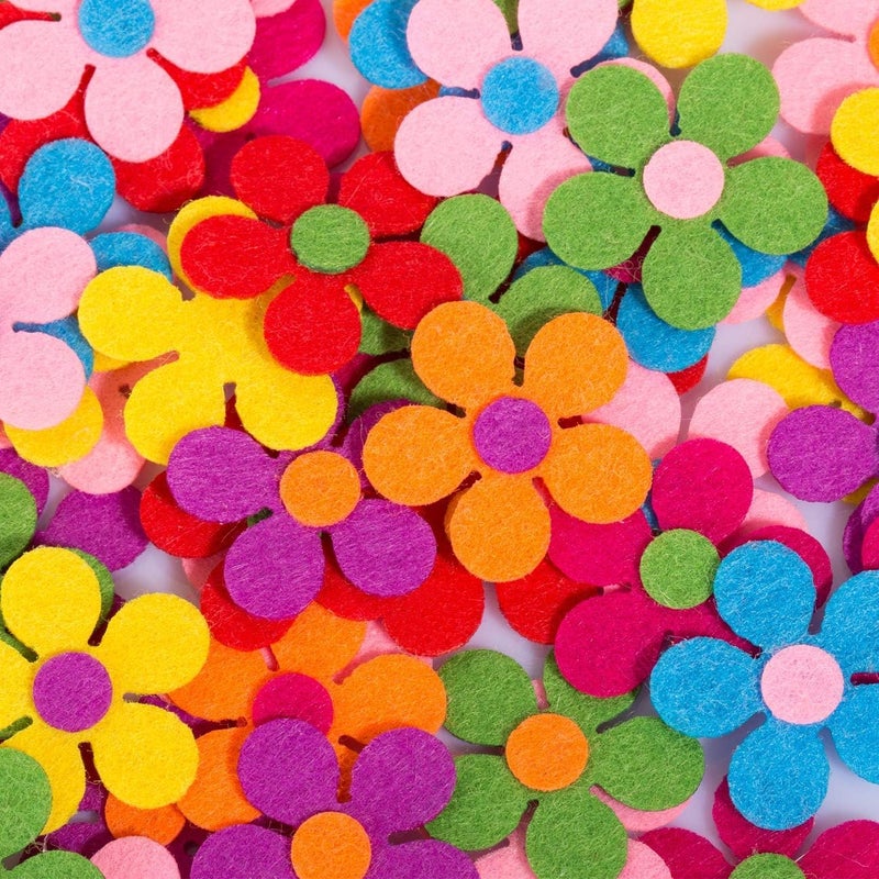 Naler 120pcs Felt Flowers Fabric Flower Embellishments for DIY Crafts Sewing Handcraft Decoration, 1.1 Inch, Assorted Colors - Image 5