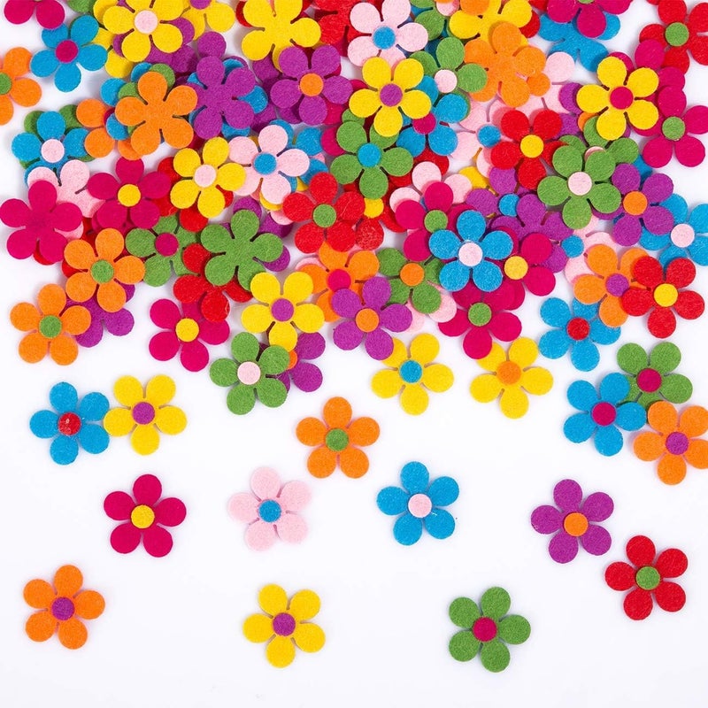 Naler 120pcs Felt Flowers Fabric Flower Embellishments for DIY Crafts Sewing Handcraft Decoration, 1.1 Inch, Assorted Colors - Image 1