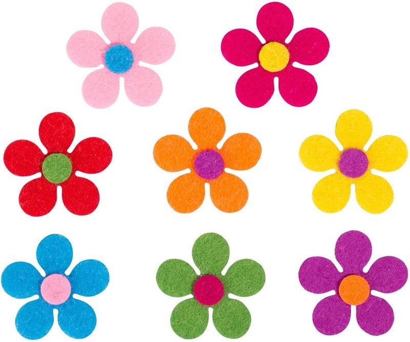 Naler 120pcs Felt Flowers Fabric Flower Embellishments for DIY Crafts Sewing Handcraft Decoration, 1.1 Inch, Assorted Colors - Image 4