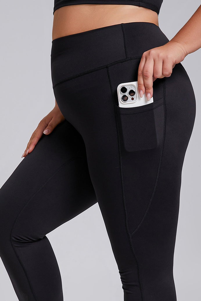 اس في ال Active Aura بنطال ليقنز رياضي للتنس والباديل مع جيوب - أسود - Image 4
