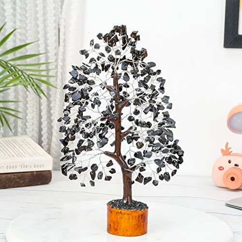 HindCraft Black Tourmaline Healing Crystal Tree | Artificial Plant for Home & Office Decoration | Feng Shui Money Tree for Positive Energy | Unique Gift for Men & Women – Birthday Gift - Image 5