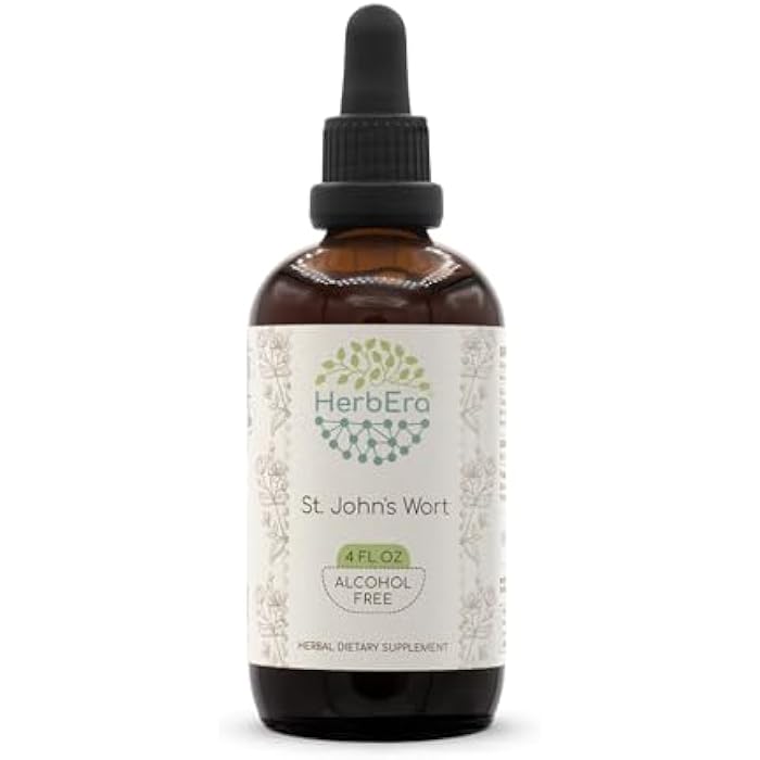 HerbEra St. John's Wort B120 Alcohol-Free Herbal Extract Tincture, Super-Concentrated Saint John's Wort (Hypericum Perforatum) Dried Herb (4 fl oz) - Image 1