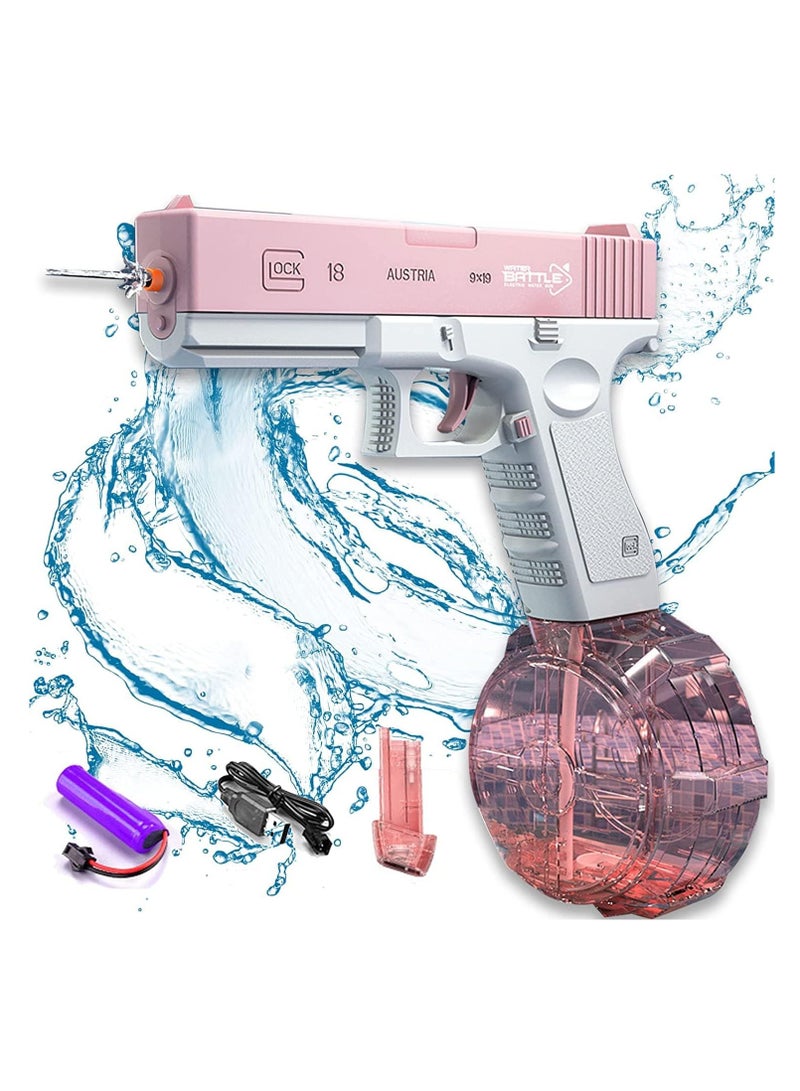 Electric Water Gun Toy for Kids ,Realistic Water Blasters Model  Water Pistol Water Automatically, Water Battle Game Glock Gun Toy Pink
