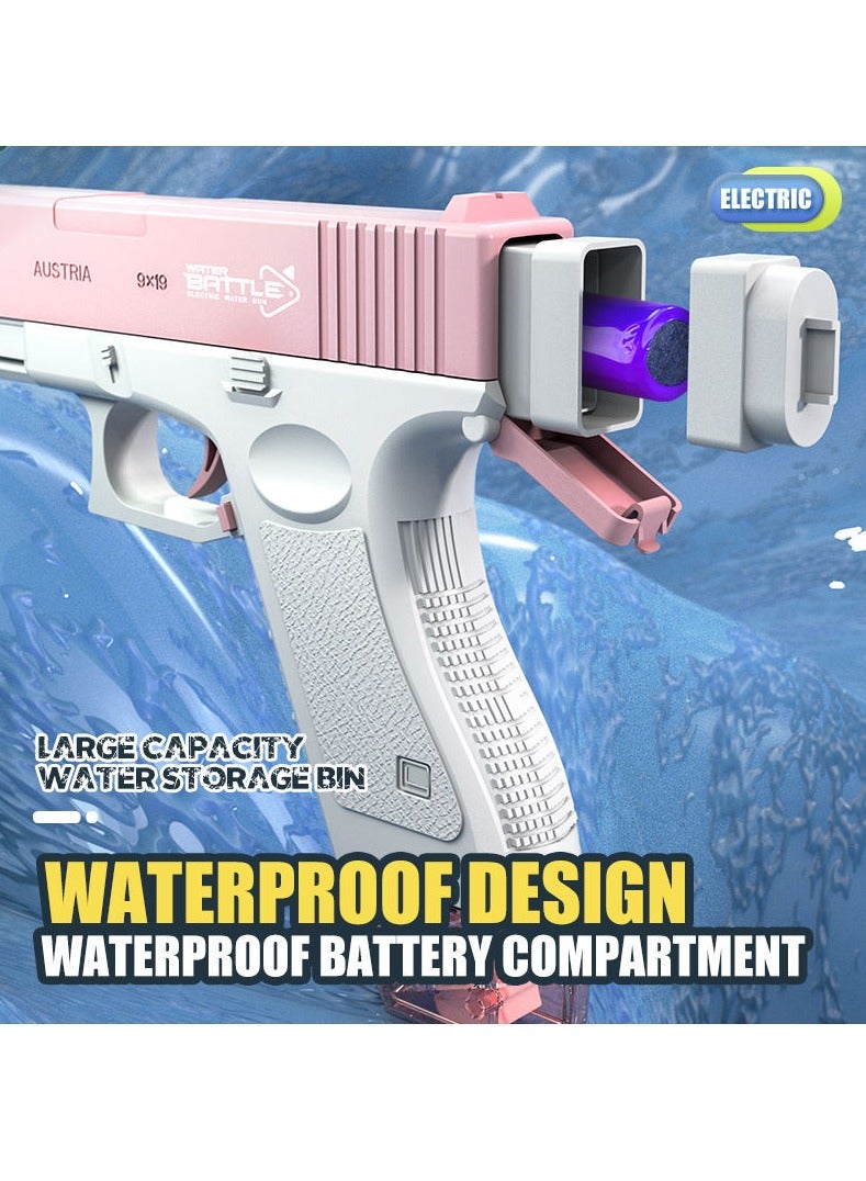 Electric Water Gun Toy for Kids ,Realistic Water Blasters Model  Water Pistol Water Automatically, Water Battle Game Glock Gun Toy Pink