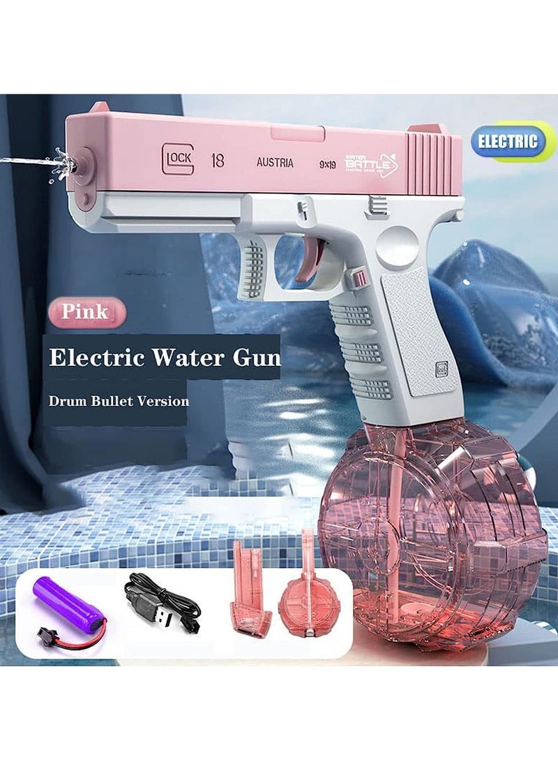 Electric Water Gun Toy for Kids ,Realistic Water Blasters Model  Water Pistol Water Automatically, Water Battle Game Glock Gun Toy Pink