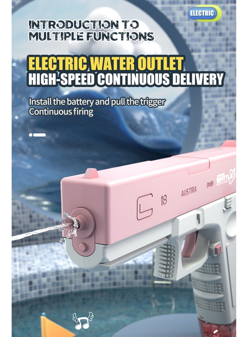 Electric Water Gun Toy for Kids ,Realistic Water Blasters Model  Water Pistol Water Automatically, Water Battle Game Glock Gun Toy Pink